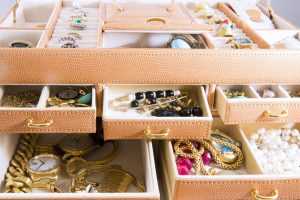 Pieces of Jewelry in Boxes