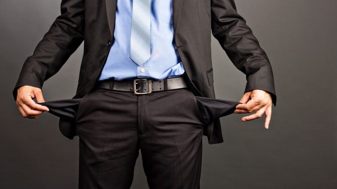 Man with empty pockets Man with empty pockets