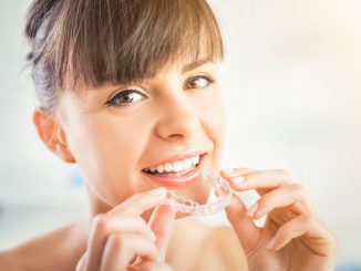 Woman wearing invisalign