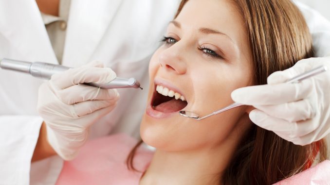 Woman at a dental clinic Woman at a dental clinic