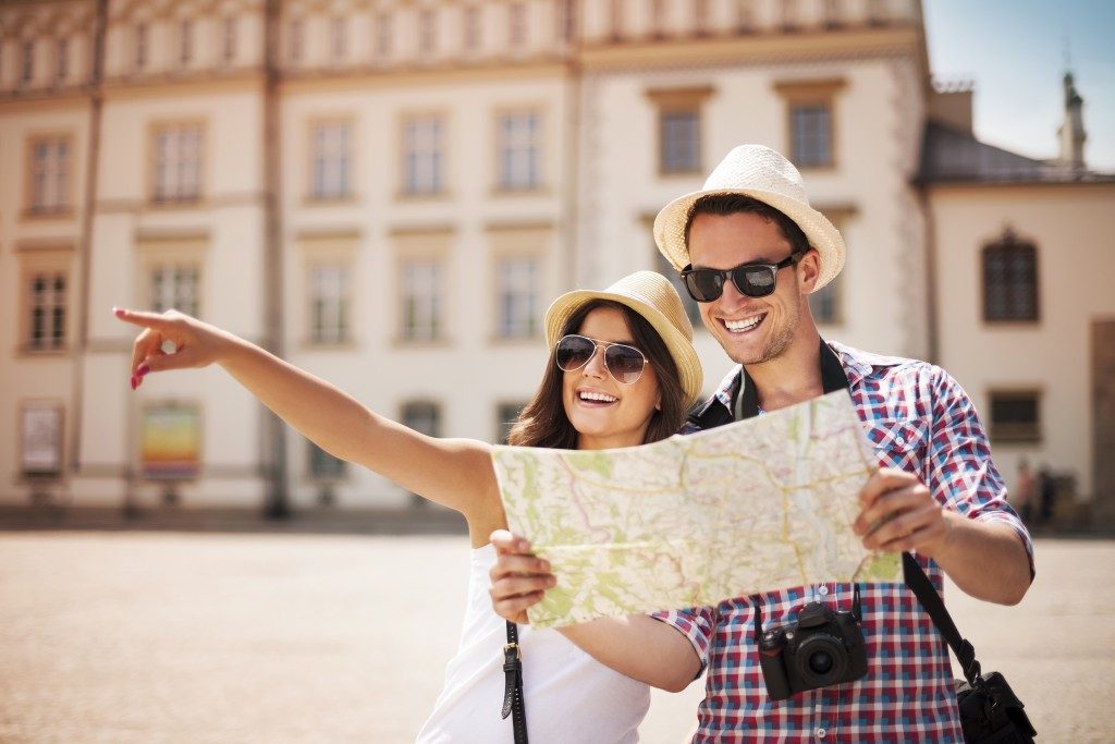 Couple traveling