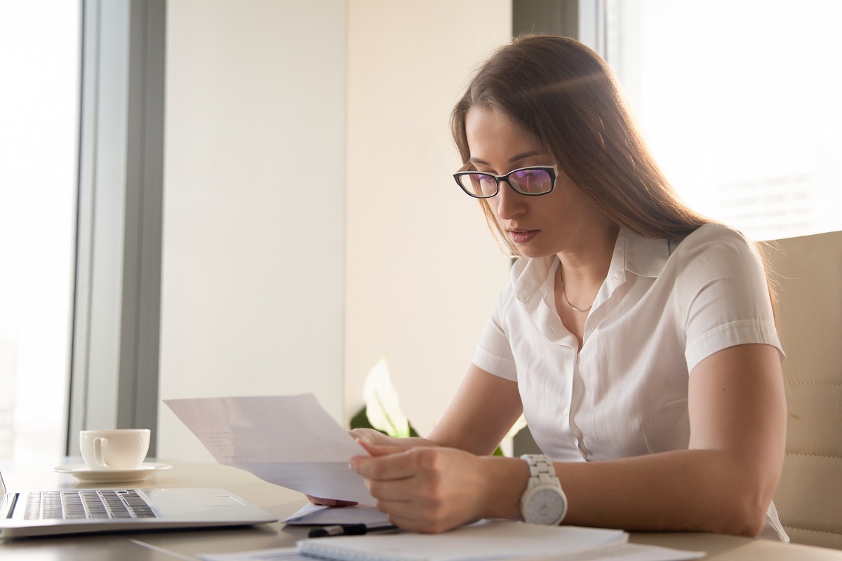 Looking at a document