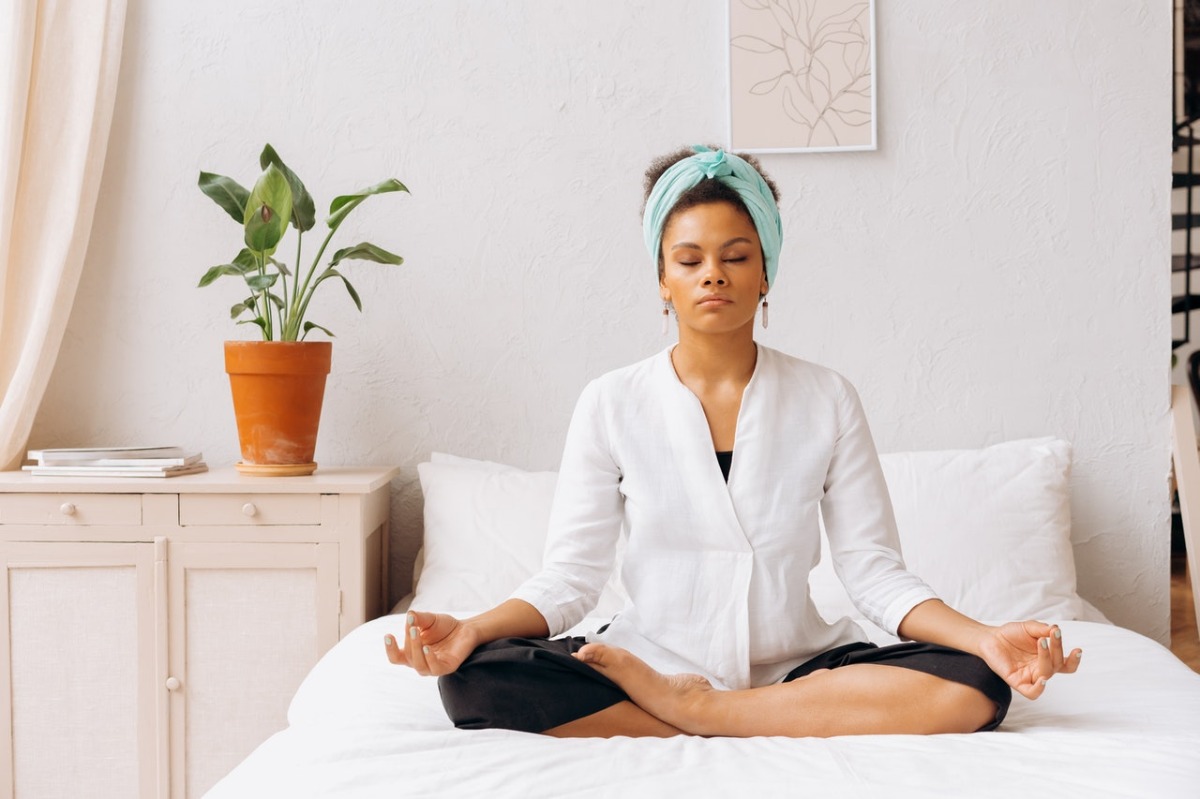 woman meditating