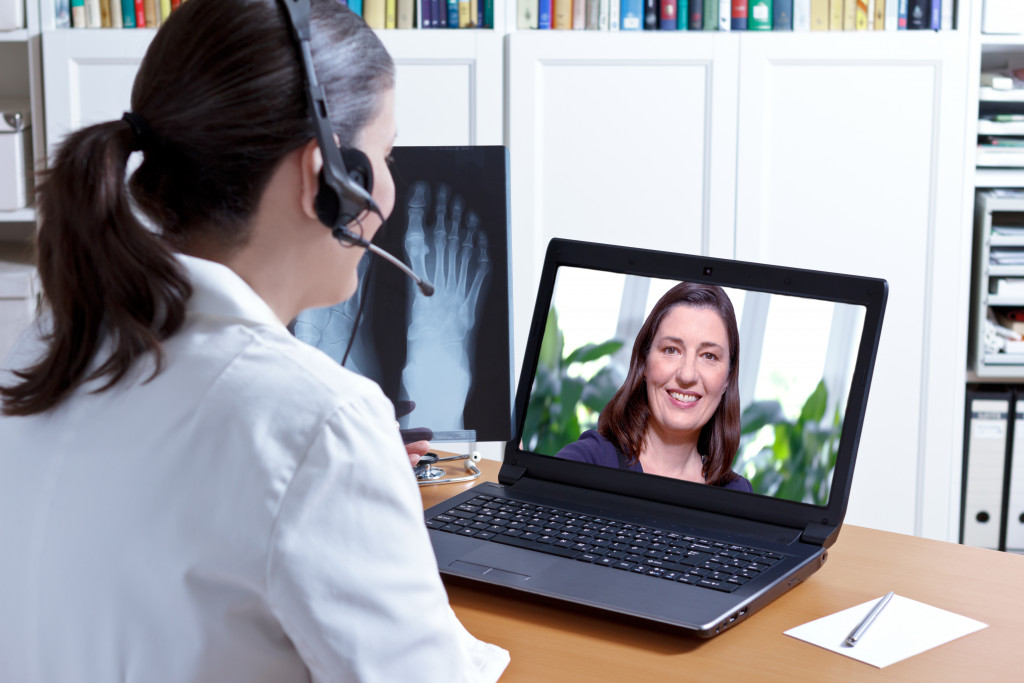Talking with patient