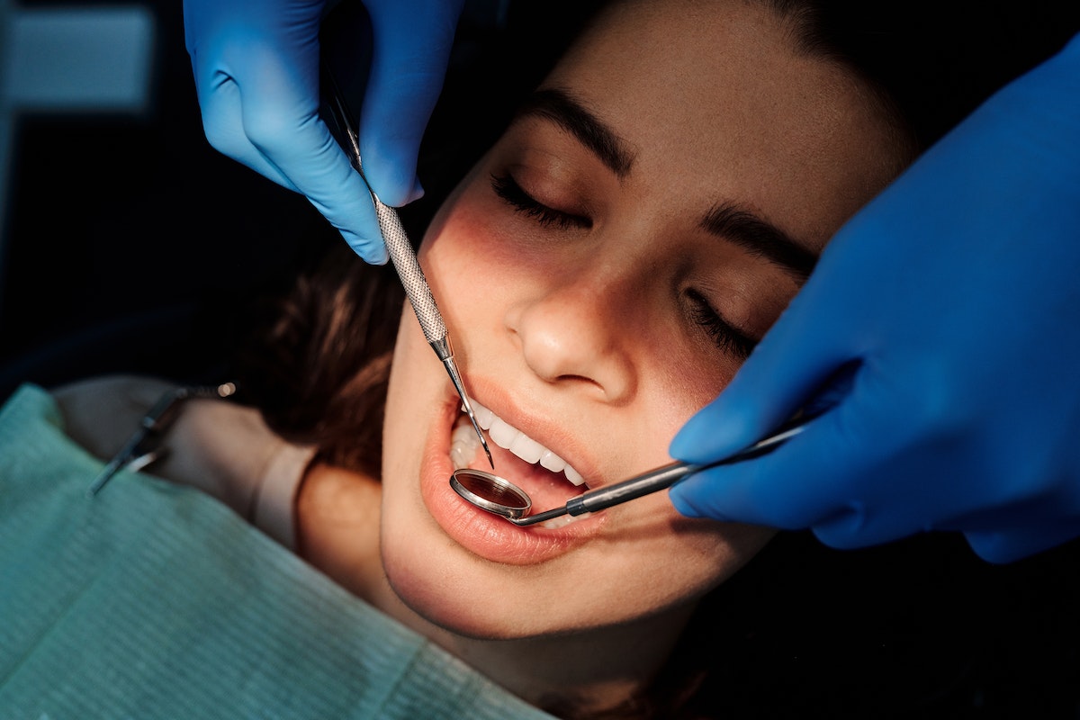 A Woman Having a Dental Check Up
