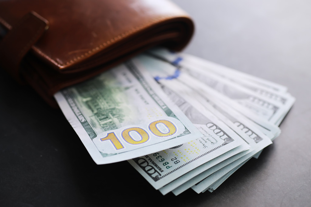 Cash money in a wallet
